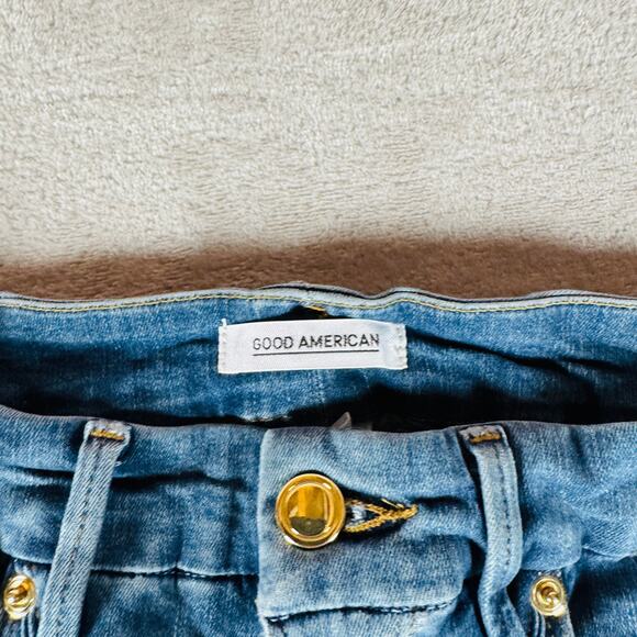 Good American Jean Women 6/28 Medium Wash Blue Denim Good Legs Skinny Distressed - Picture 6 of 15